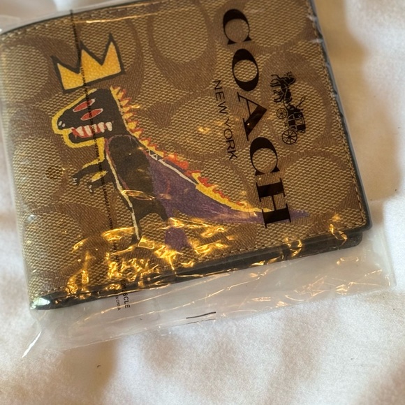 Coach Tan and Black Dinosaur Wallet - Picture 1 of 5